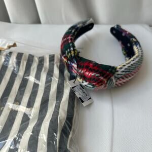 NWT! Lele Sadoughi Tartan Plaid Flannel Knotted Headband
